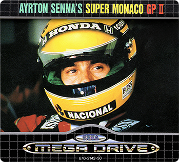 Ayrton Senna's Super Monaco GP II — cart label