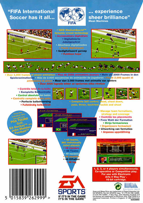 FIFA International Soccer — back cover