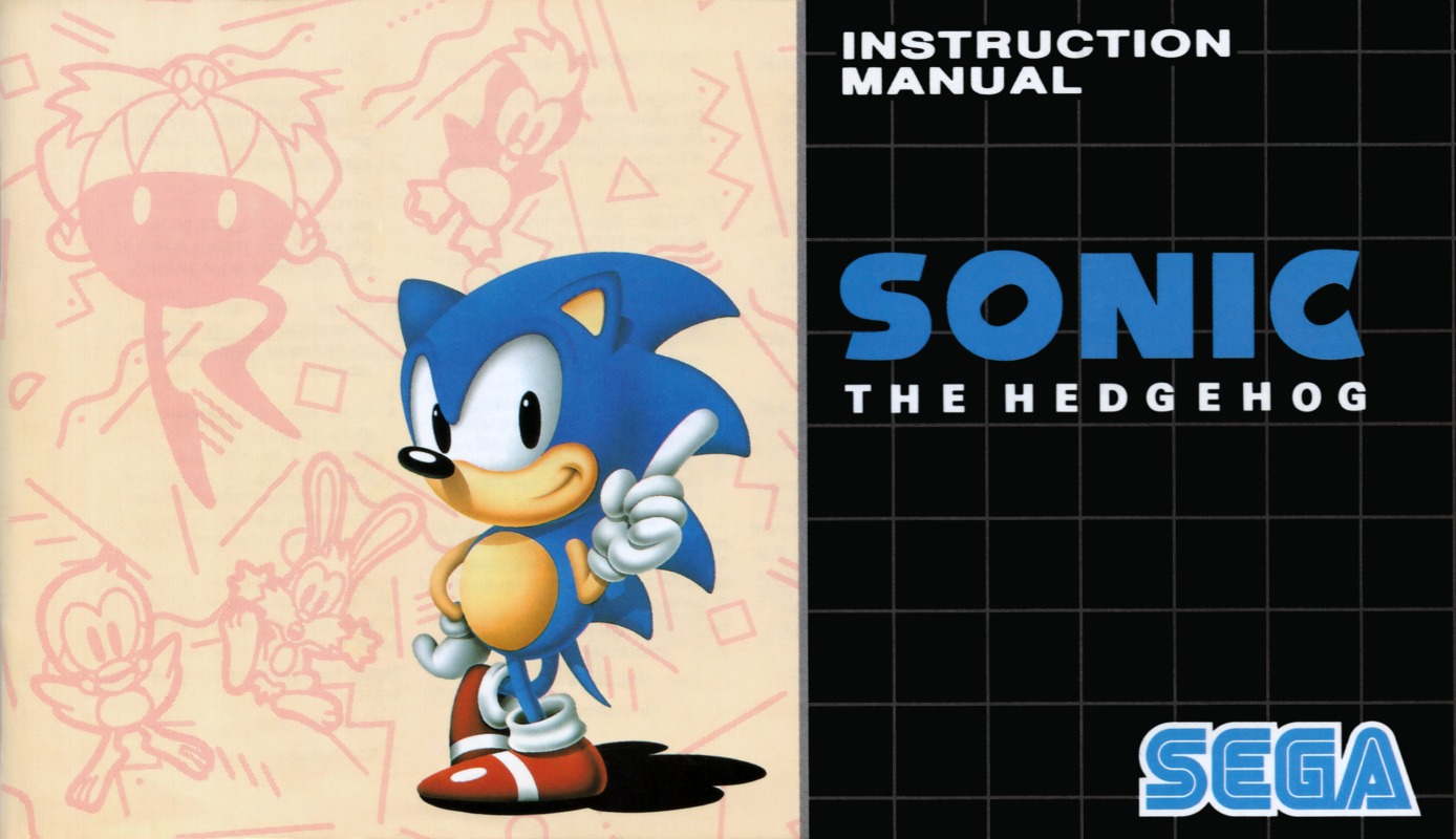Sonic the Hedgehog — instruction manual cover