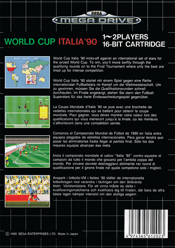 World Cup Italia '90 — back cover